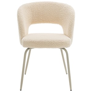 Lot de 2 chaises en tissu boucle beige flavia