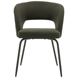 Lot de 2 chaises en tissu boucle vert flavia