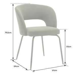 Lot de 2 chaises en tissu boucle vert flavia