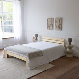 Lit en bois avec tête de lit 140x200cm finn