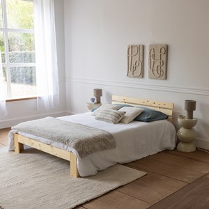 Lit en bois avec tête de lit 140x200cm finn