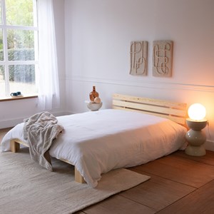 Lit en bois avec tête de lit 160x200cm finn