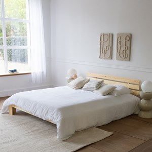 Lit en bois avec tête de lit 160x200cm finn