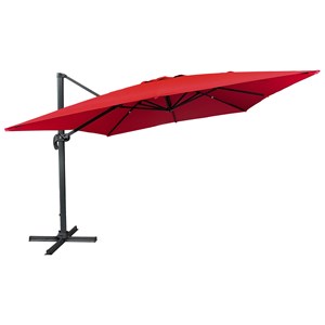 Parasol déporté molokai carré 3x3m rouge + housse