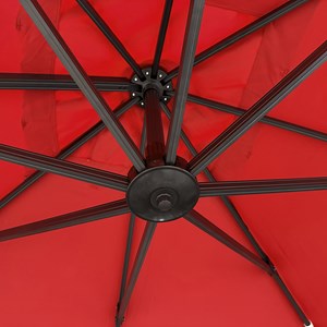 Parasol déporté molokai carré 3x3m rouge + housse