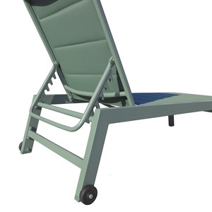 Set transat et table d'appoint barbados textilène et aluminium vert sauge