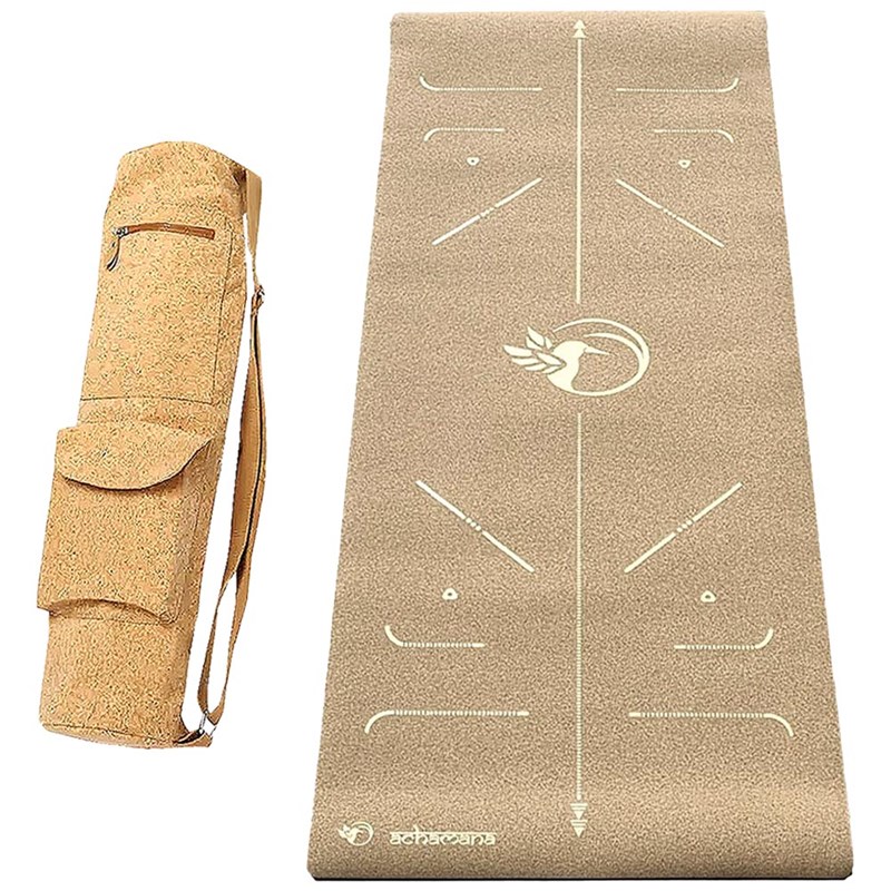 Tapis yoga liège 6mm colibri +sac liège