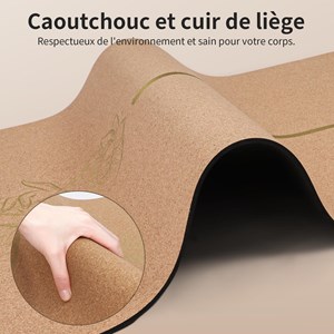 Tapis yoga liège main de mudra 5mm