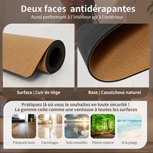 Tapis yoga liège main de mudra 5mm