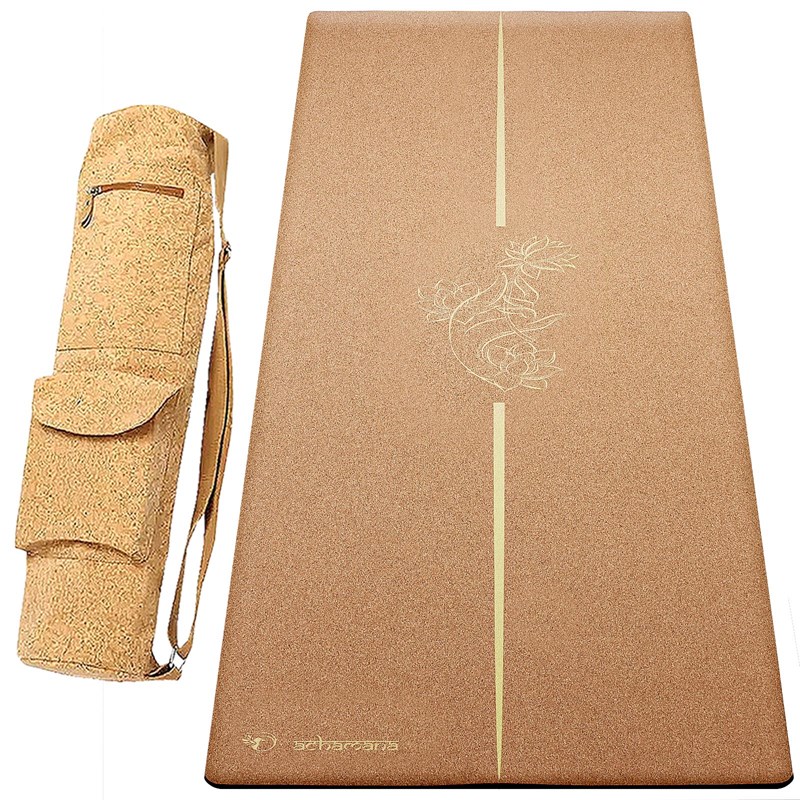Tapis yoga liège mudra 5mm + sac liège