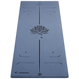 Tapis de yoga épais pu 6mm lotus bleu