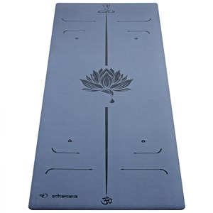 Tapis de yoga épais pu 6mm lotus bleu