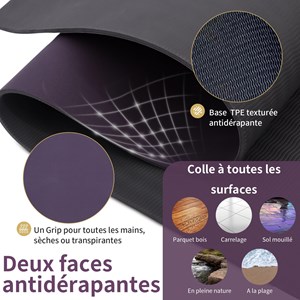 Tapis yoga épais pu 6mm chakras violet
