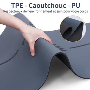 Tapis de yoga pu 6mm lotus bleu + sac