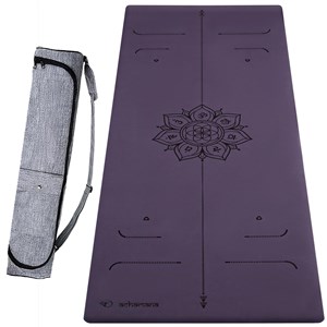 Tapis yoga pu 6mm chakras violet + sac