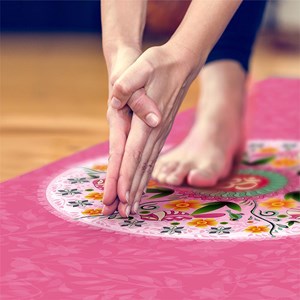Tapis de yoga épais 6mm mandala rose