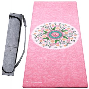 Tapis de yoga 6mm mandala rose + sac