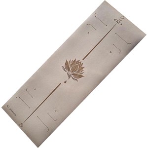 Tapis yoga pu 6mm lotus beige +sac liège