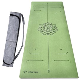 Tapis de yoga pu 6mm vert + sac liège
