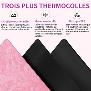 Tapis yoga 6mm mandala rose + sac liège