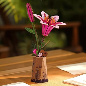 Maquette bois fleur - lys rose