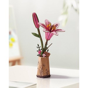 Maquette bois fleur - lys rose