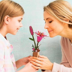 Maquette bois fleur - lys rose