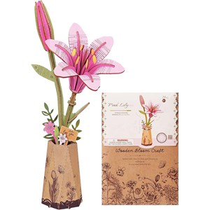 Maquette bois fleur - lys rose