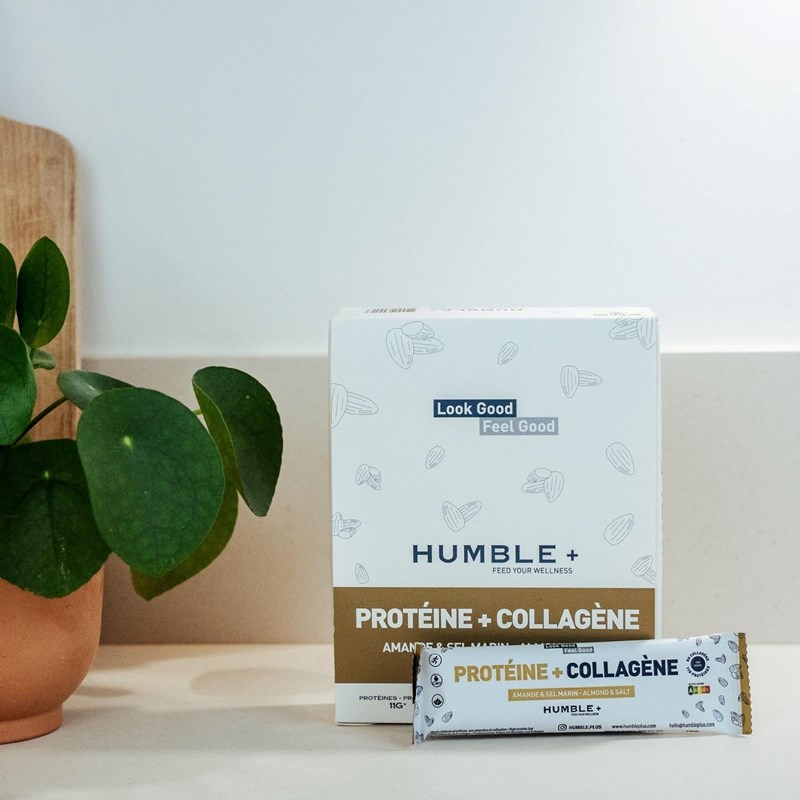 Humble + - Barre protéinée collagène amande