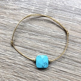 Bracelet cordon mia turquoise or