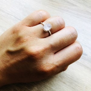 Bague margaux quartz rose argent