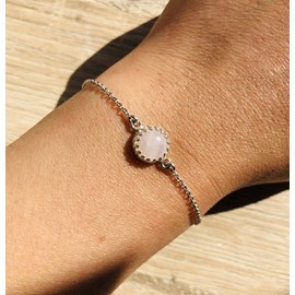 Bracelet margaux quartz rose argent
