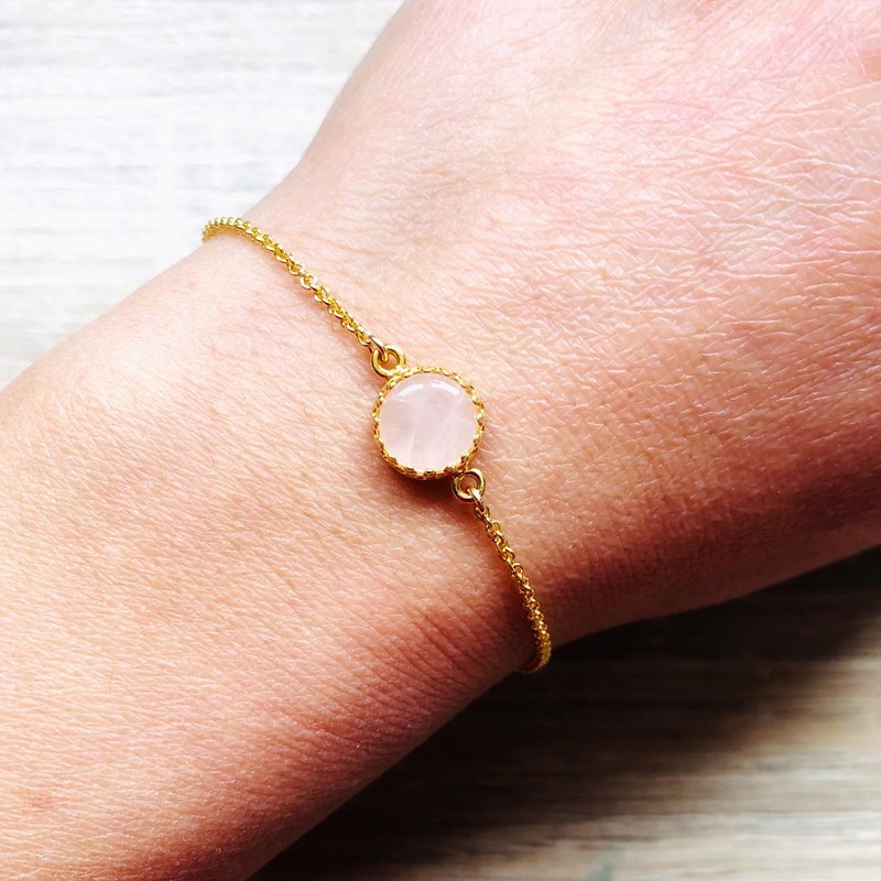 Bracelet margaux quartz rose or