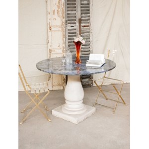 Table à manger en marbre bleu n°1035