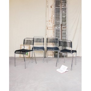 Lot de 4 chaises en métal n°1094