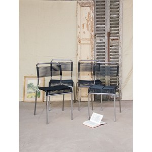 Lot de 4 chaises en métal n°1094