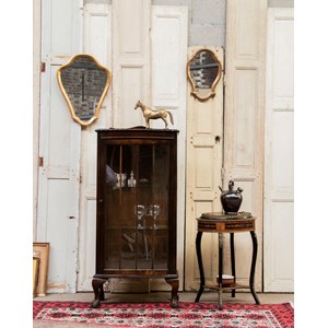 Vitrine anglaise en bois foncé n°100