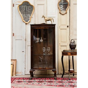 Vitrine anglaise en bois foncé n°100