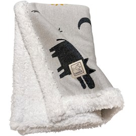 Couverture zoo en tricot et polaire (80 x 100 cm)