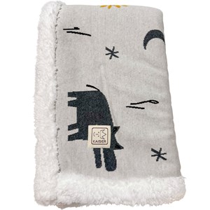 Couverture zoo en tricot et polaire (80 x 100 cm)