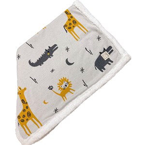 Couverture zoo en tricot et polaire (80 x 100 cm)