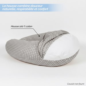 Housse pour coussin de grossesse Gris et blanc
