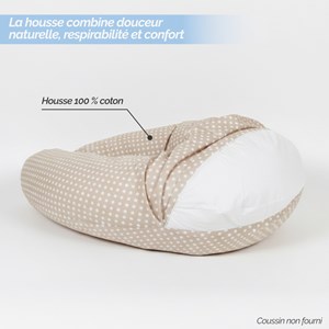 Housse pour coussin de grossesse Beige et blanc