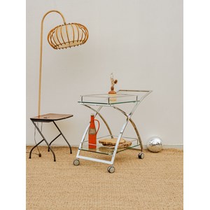 Desserte chromée en verre n°224