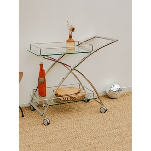 Desserte chromée en verre n°224