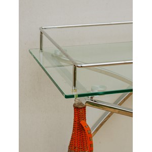 Desserte chromée en verre n°224