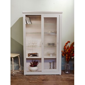 Bibliothèque vitrée en bois n°96