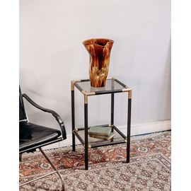 Table d'appoint en métal et verre n°720
