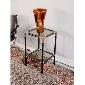 Table d'appoint en métal et verre n°720