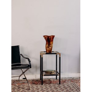 Table d'appoint en métal et verre n°720